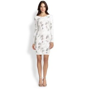 BCBG Max Azria Sequin Long-Sleeve Cocktail Dress